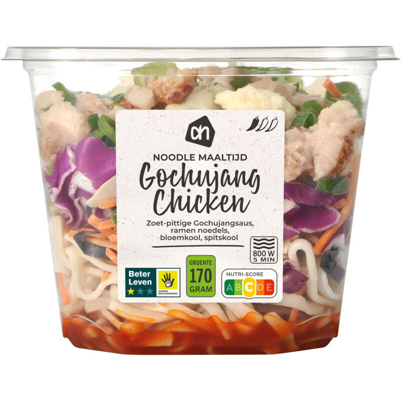 Een afbeelding van AH Noodle maaltijd gochujang chicken
