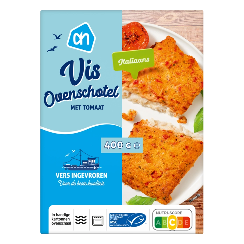 Vis ovenschotel met tomaat