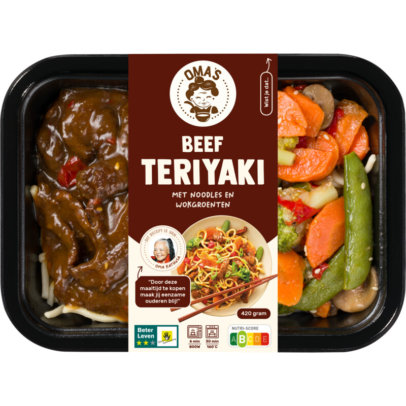 Een afbeelding van Oma's Verse maaltijd beef teriyaki