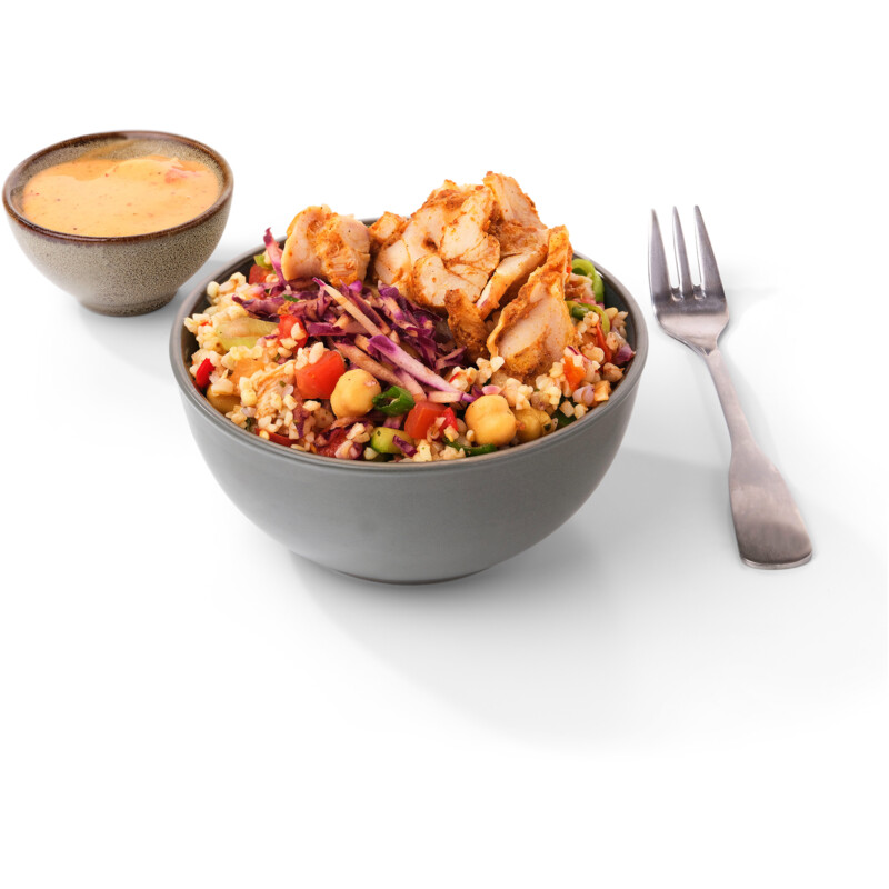 Een afbeelding van AH Mini saladbowl kip kebab