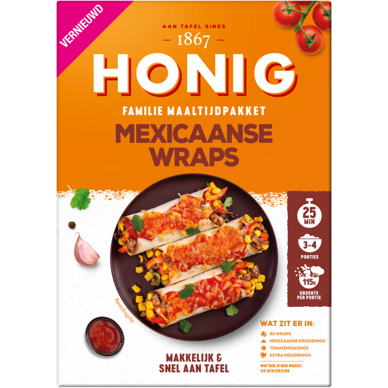 Een afbeelding van Honig Famillie maaltijdpakket Mexicaanse wraps