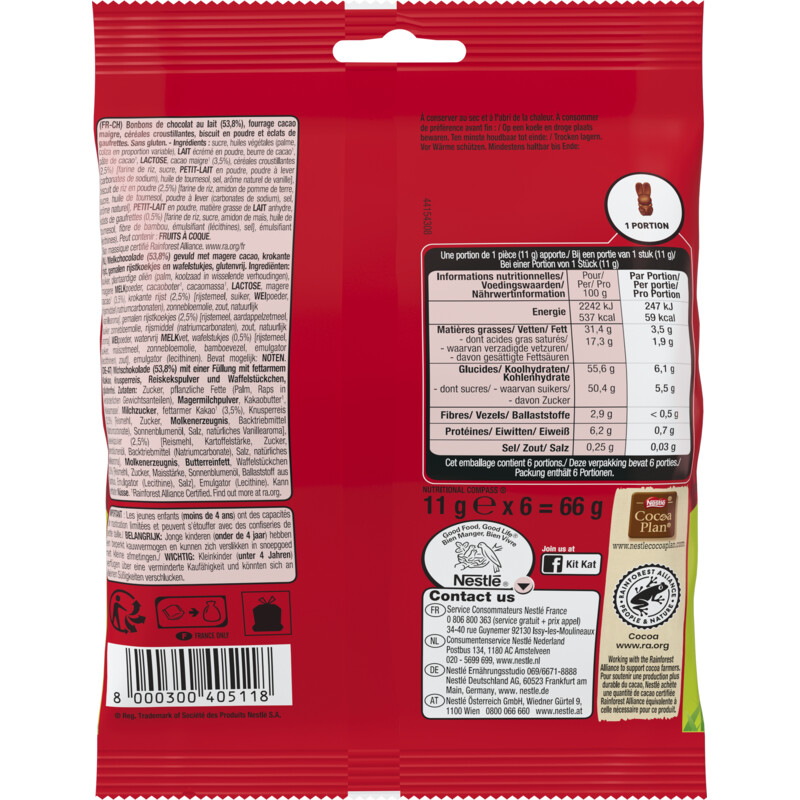 Een afbeelding van Kitkat Easter break paashaasjes mini