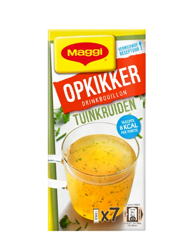 Opkikker drinkbouillon tuinkruiden