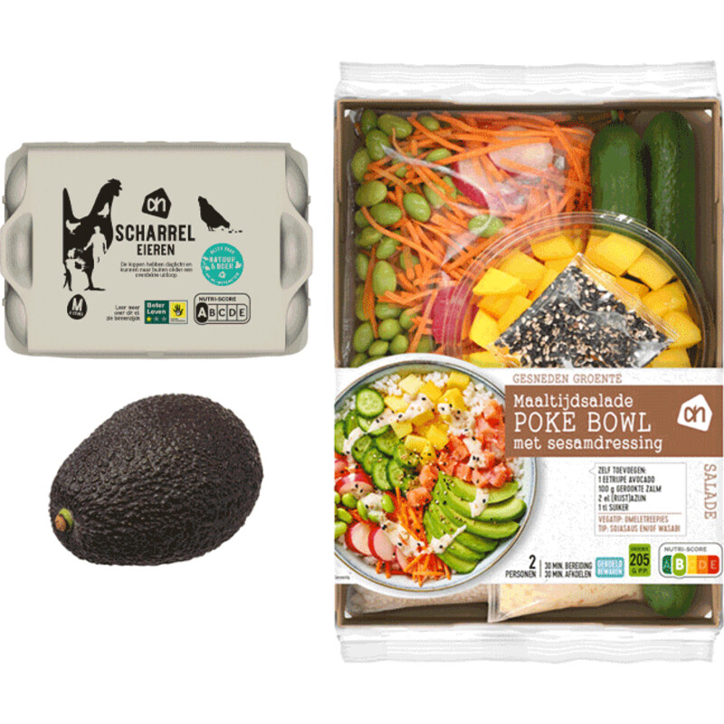 Een afbeelding van AH Vega Gesneden Poke Bowl Verspakket