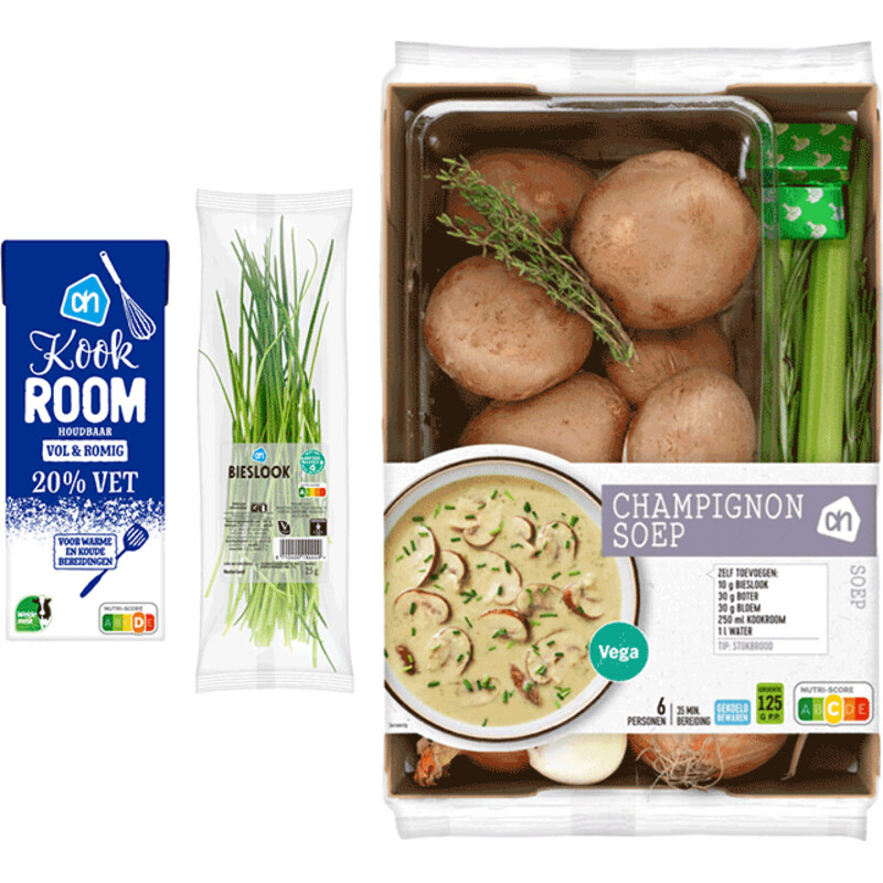 Een afbeelding van AH Champignonsoep verspakket