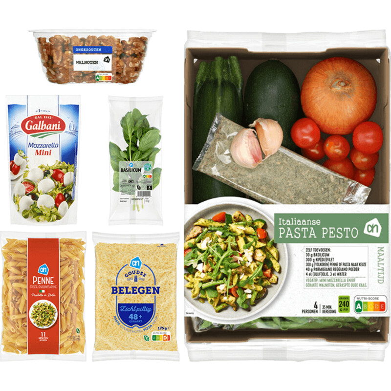 Een afbeelding van AH Vega Italiaanse Pasta Pesto Verspakket