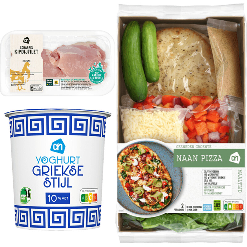 Een afbeelding van AH Gesneden Naan Pizza Verspakket