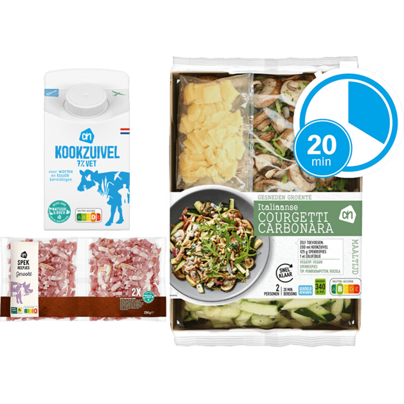 Een afbeelding van AH Gesneden Courgetti Carbonara Verspakket