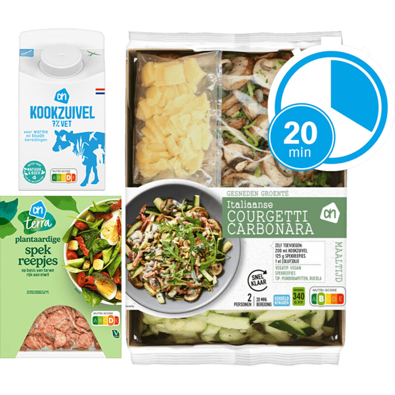 Een afbeelding van AH Vega Courgetti Carbonara Verspakket