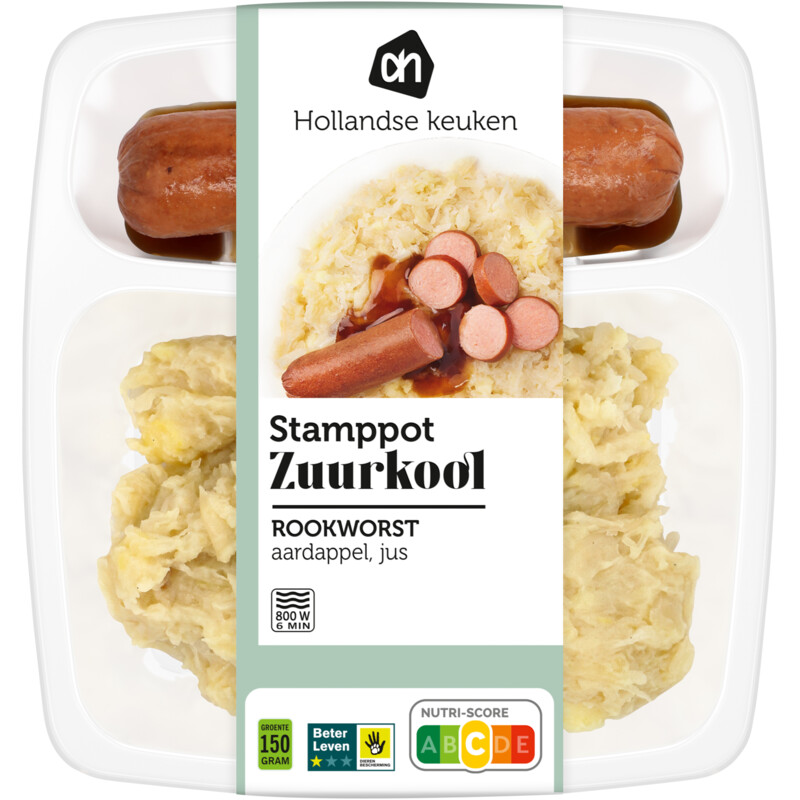 Een afbeelding van AH Stamppot zuurkool rookworst