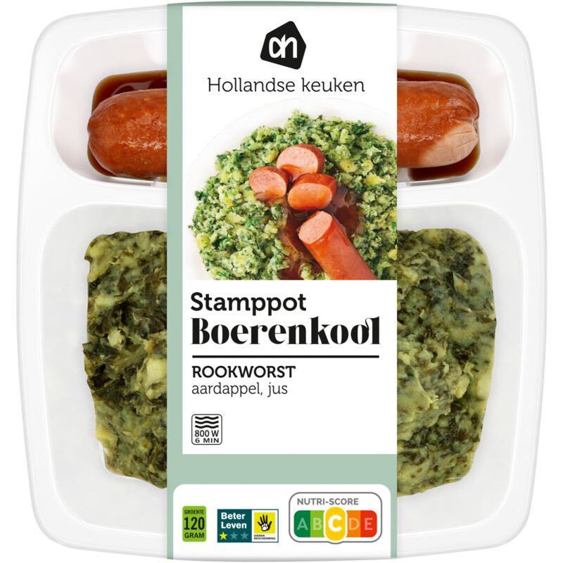 Een afbeelding van AH Hollandse stamppot boerenkool rookworst