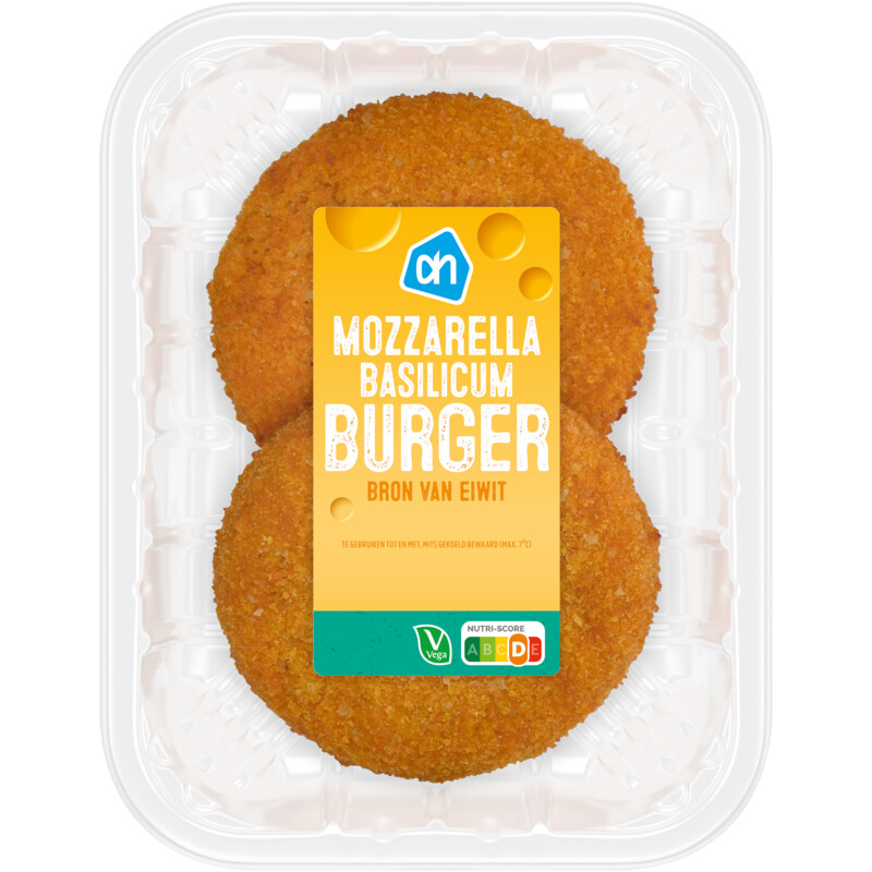 Een afbeelding van AH Mozzerella basilicum burger