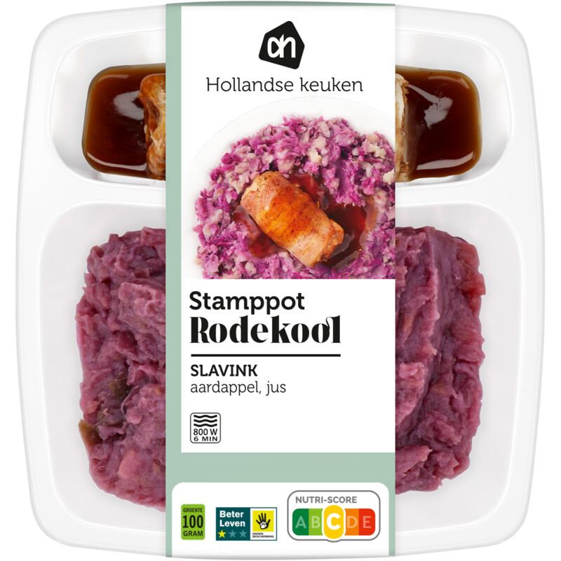 Een afbeelding van AH Stamppot rode kool slavink