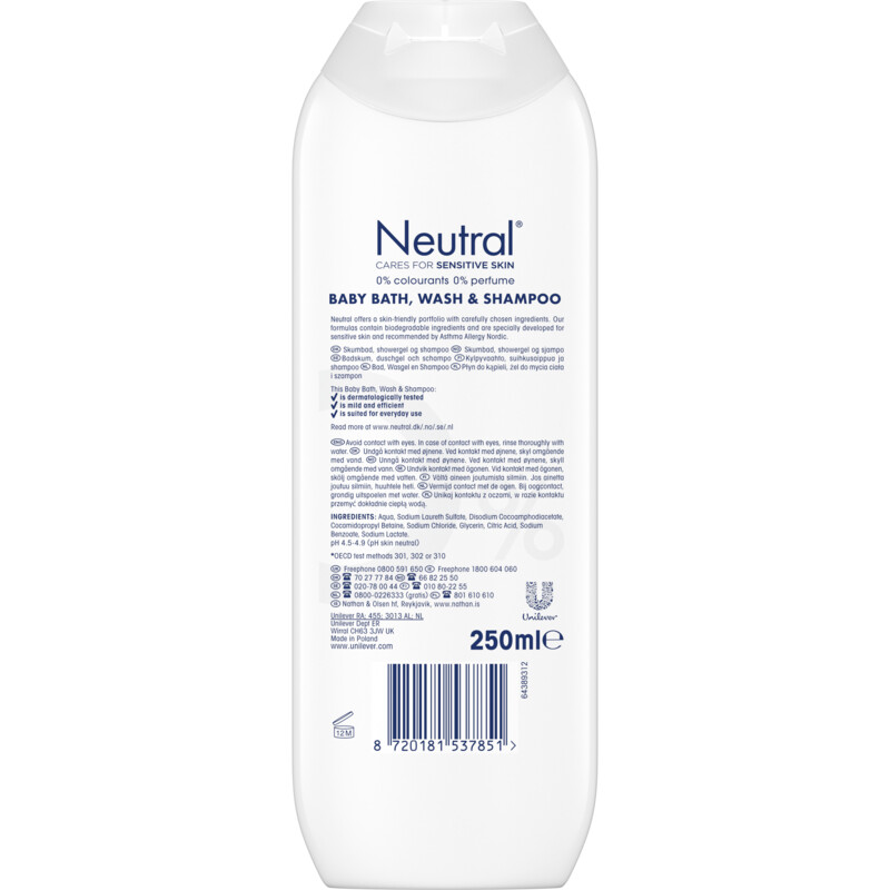 Een afbeelding van Neutral Kids bad, was & shampoo