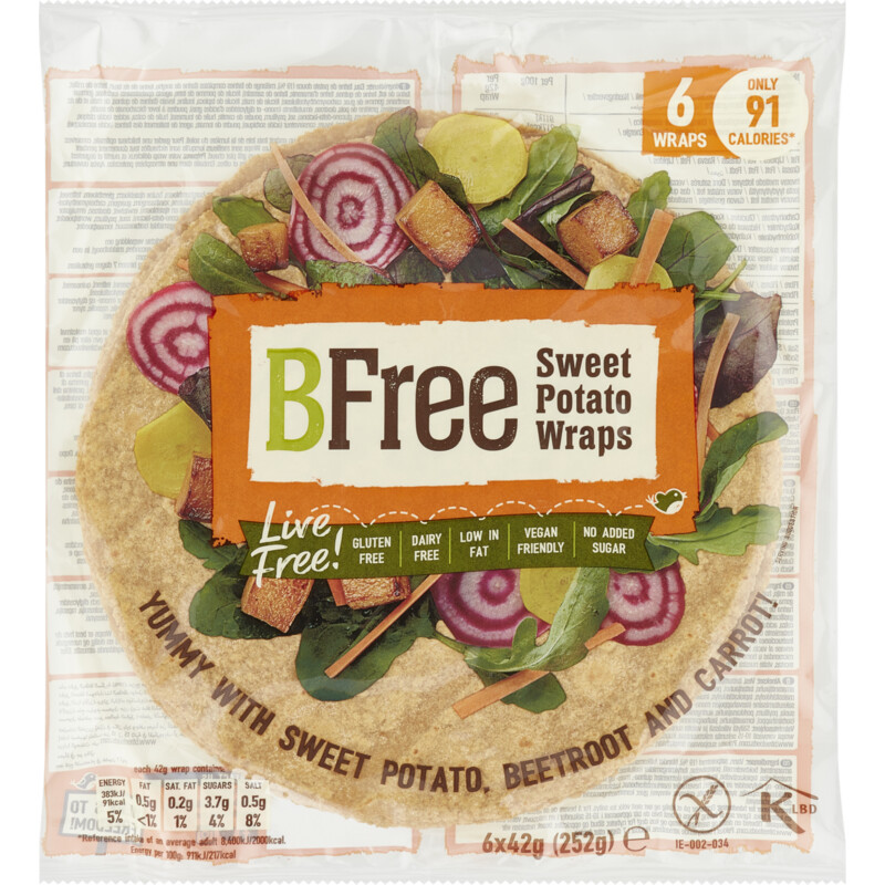 Een afbeelding van BFree Wraps zoete aardappel
