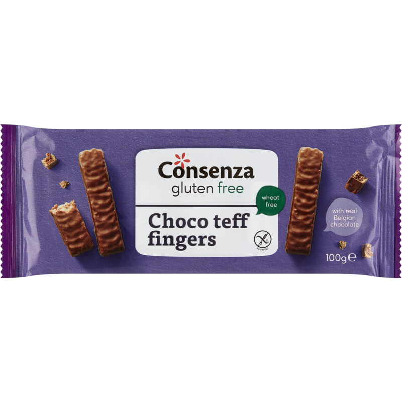 Een afbeelding van Consenza Choco teff fingers