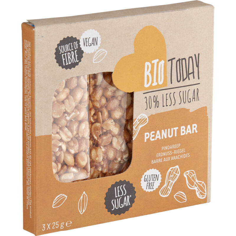 Een afbeelding van BioToday Peanut bar less sugar