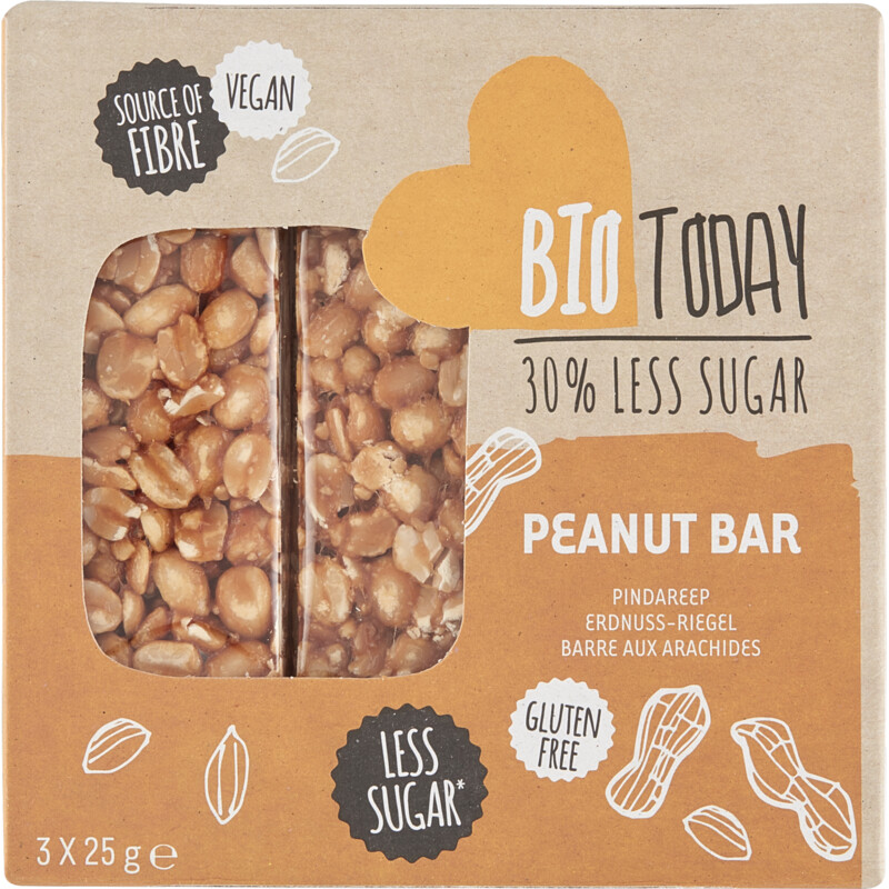 Een afbeelding van BioToday Peanut bar less sugar