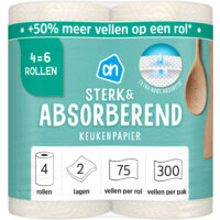 Een afbeelding van AH Keukenpapier sterk & abs 4=6 rollen