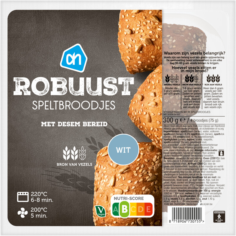 Een afbeelding van AH Robuust speltbroodjes