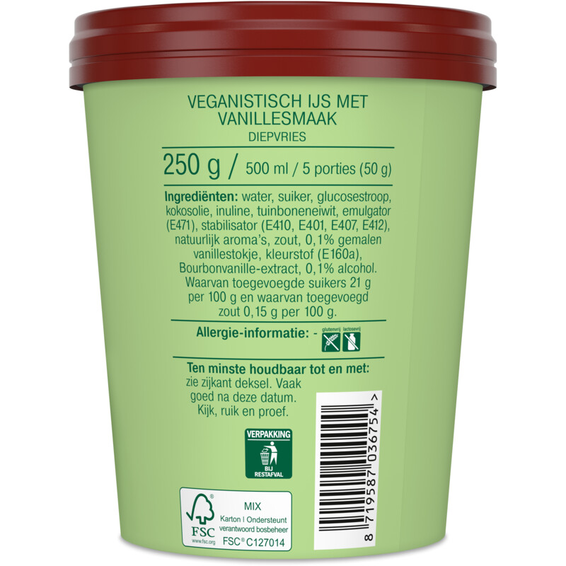 Een afbeelding van AH Terra Plantaardige vanille smaak ijs