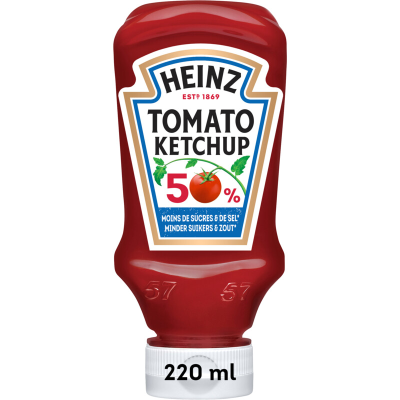 Een afbeelding van Heinz Tomato ketchup 50% minder suikers & zout