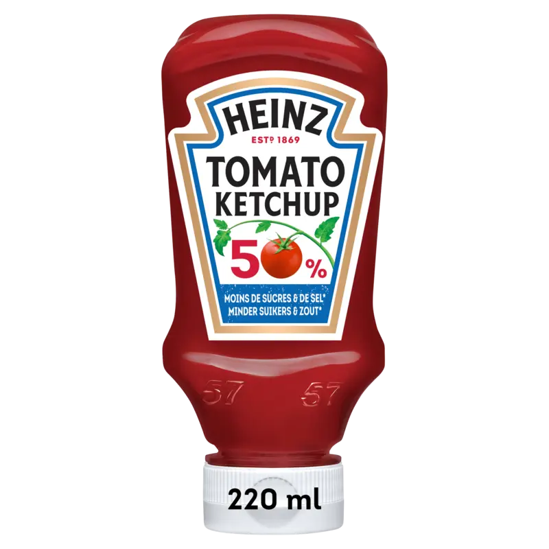 Heinz Tomato ketchup 50% minder suikers & zout