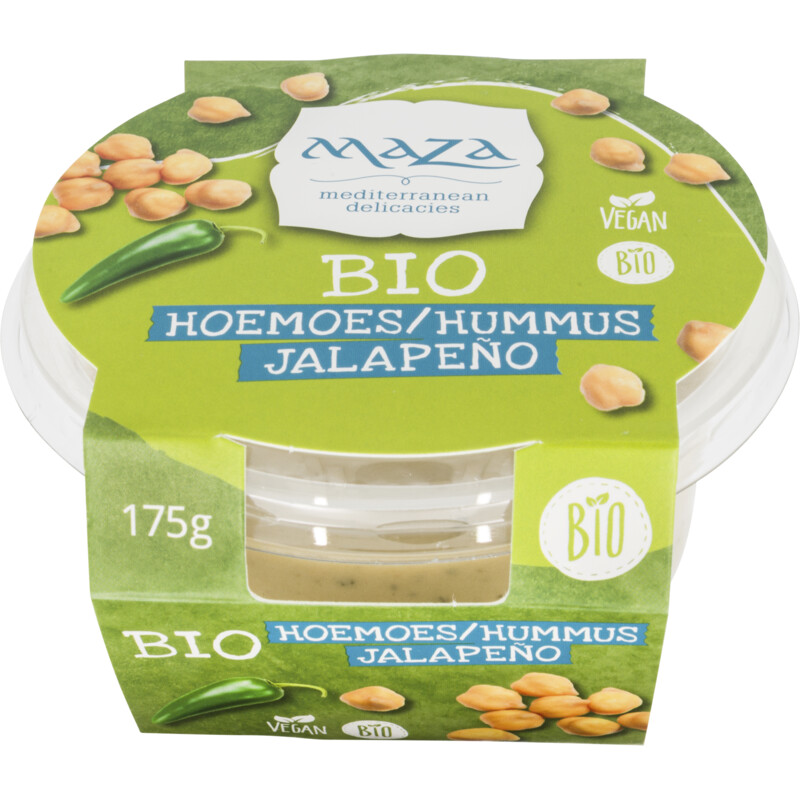 Een afbeelding van Maza Biologische hoemoes jalapeño