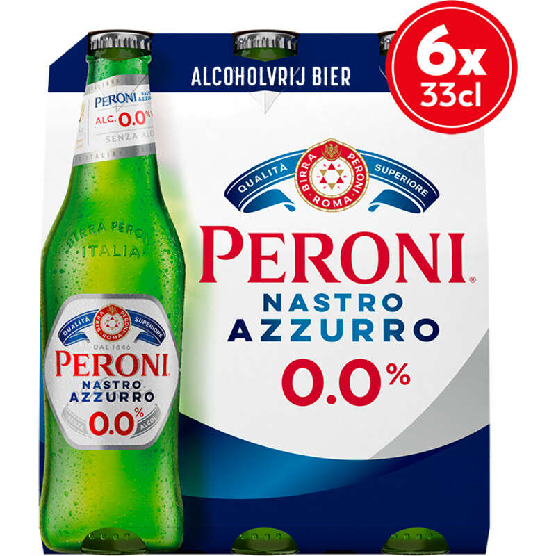 Een afbeelding van Peroni Nastro azzurro alcoholvrij bier 6-pack