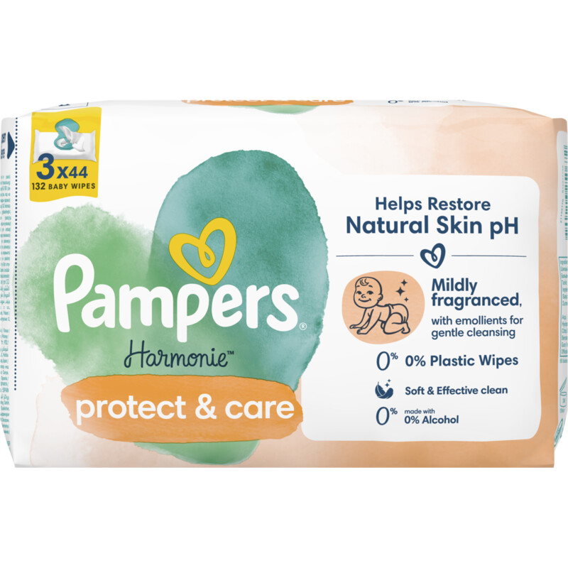 Een afbeelding van Pampers Harmonie calendula babydoekjes 3-pack