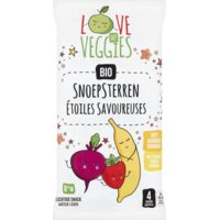 Een afbeelding van Love my veggies Snoepsterren biet aardbei banaan 8m+