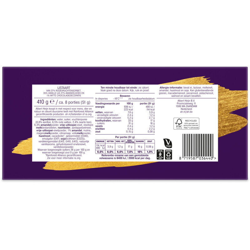 Een afbeelding van AH Excellent Luxe laagjes taart rood fruit