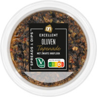 Een afbeelding van AH Excellent Tapenade zwarte olijven - knoflook