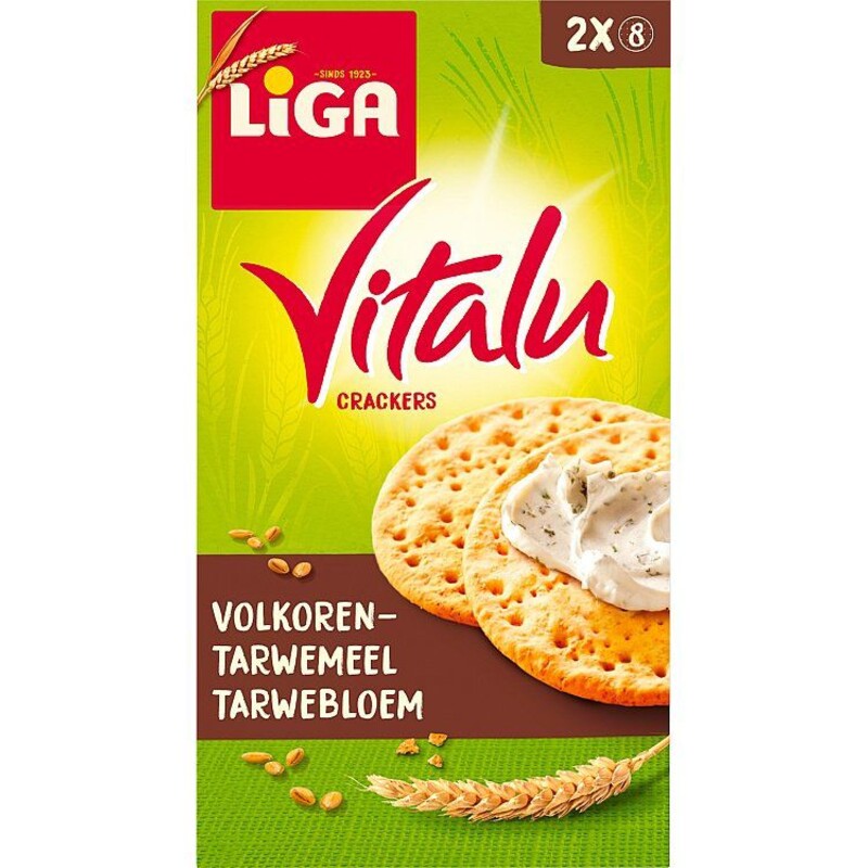 Een afbeelding van Liga Vitalu crackers volkoren tarwe
