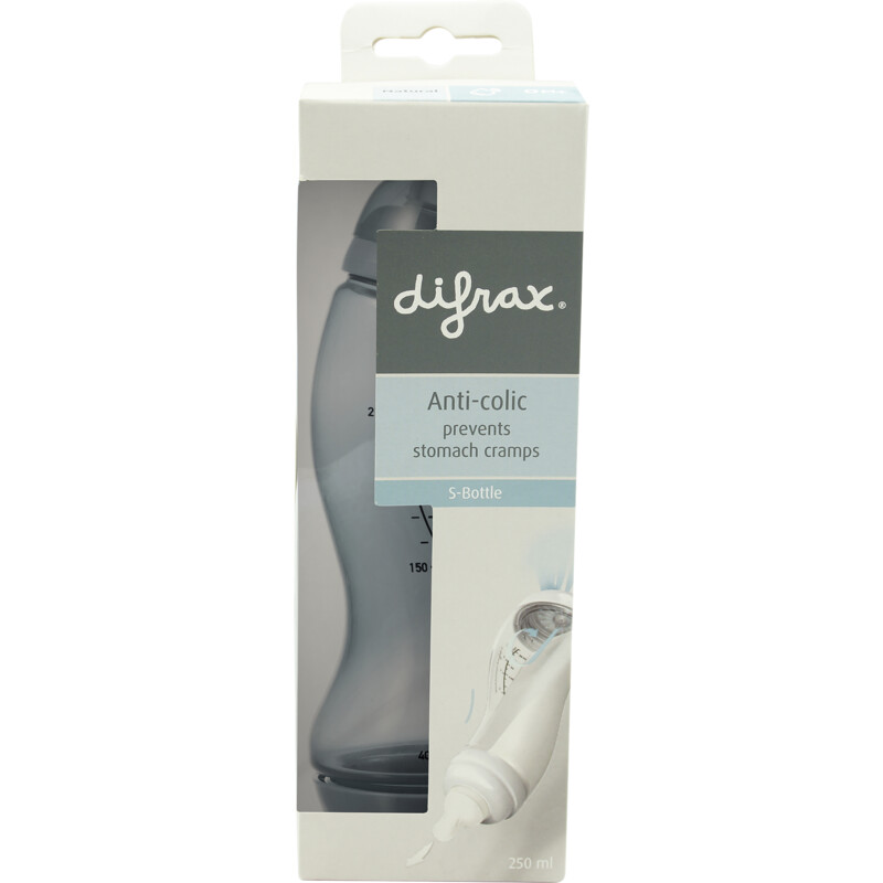 Een afbeelding van Difrax Anti-colic s-fles natural 0+ mnd 250 ml