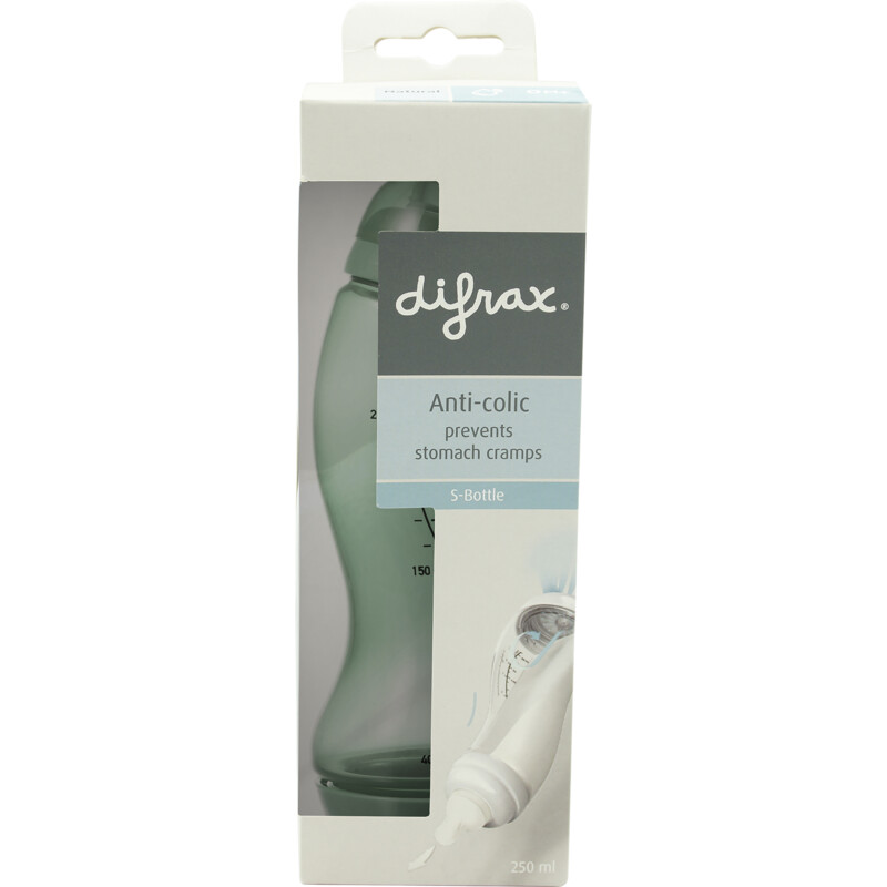 Een afbeelding van Difrax Anti-colic s-fles natural 0+ mnd 250 ml