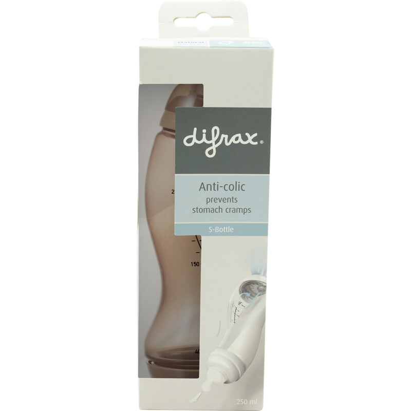 Een afbeelding van Difrax Anti-colic s-fles natural 0+ mnd 250 ml