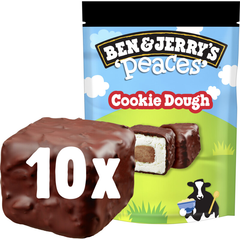 Een afbeelding van Ben & Jerry's Peaces cookie dough