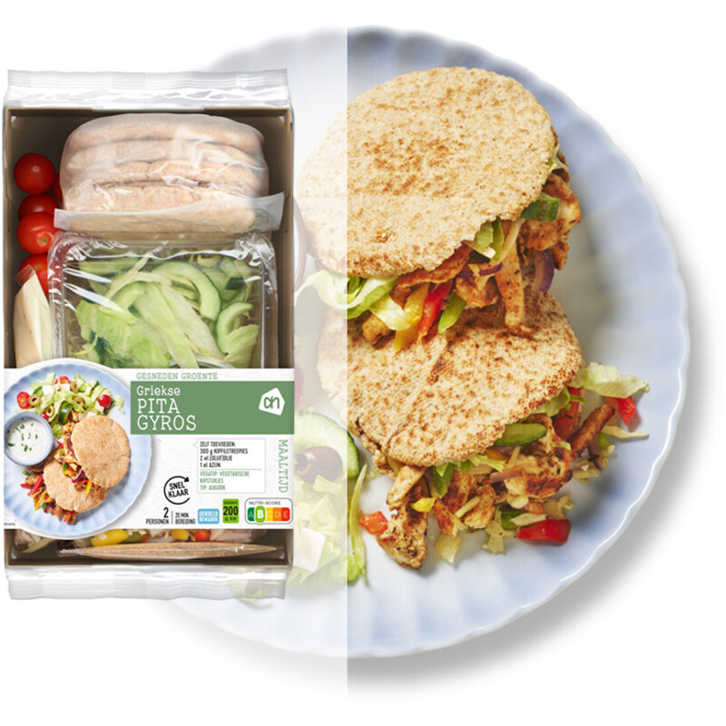Een afbeelding van AH Gesneden Griekse Pita Gyros Verspakket