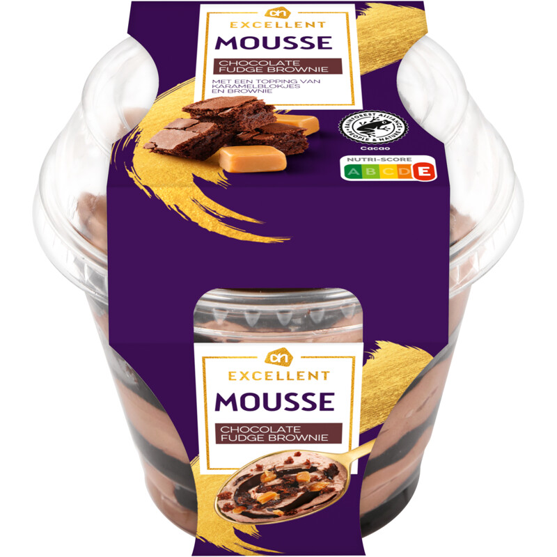 Een afbeelding van AH Excellent Mousse chocolate fudge brownie