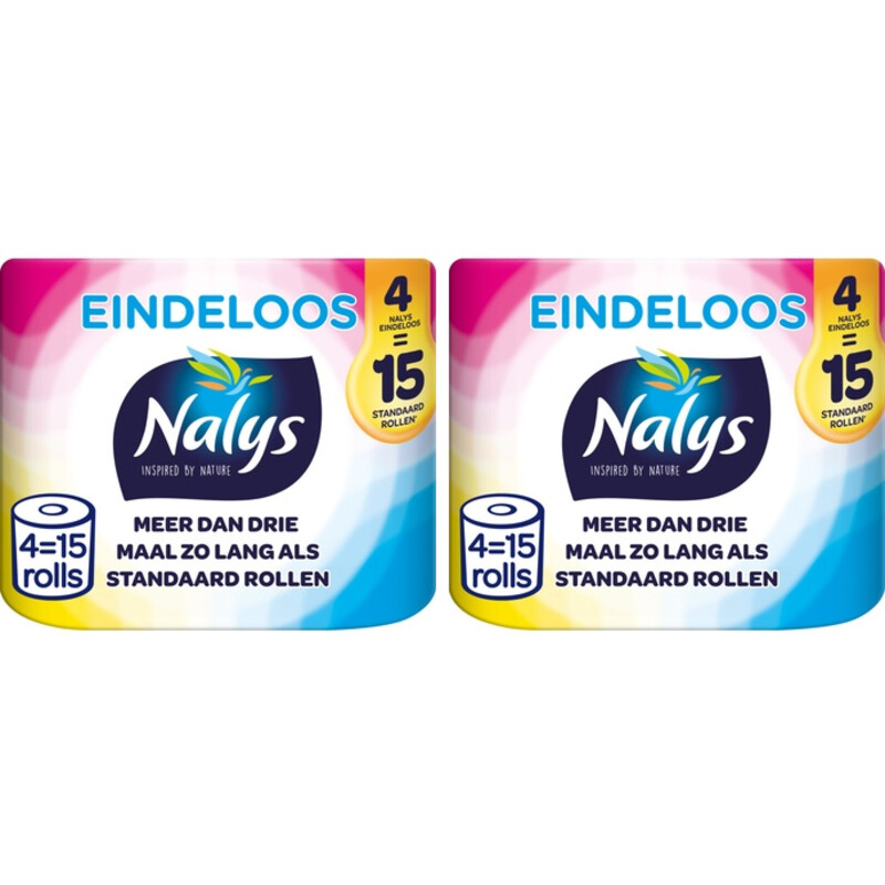 Een afbeelding van Nalys Eindeloos toiletpapier 4=15 rol 2-pack