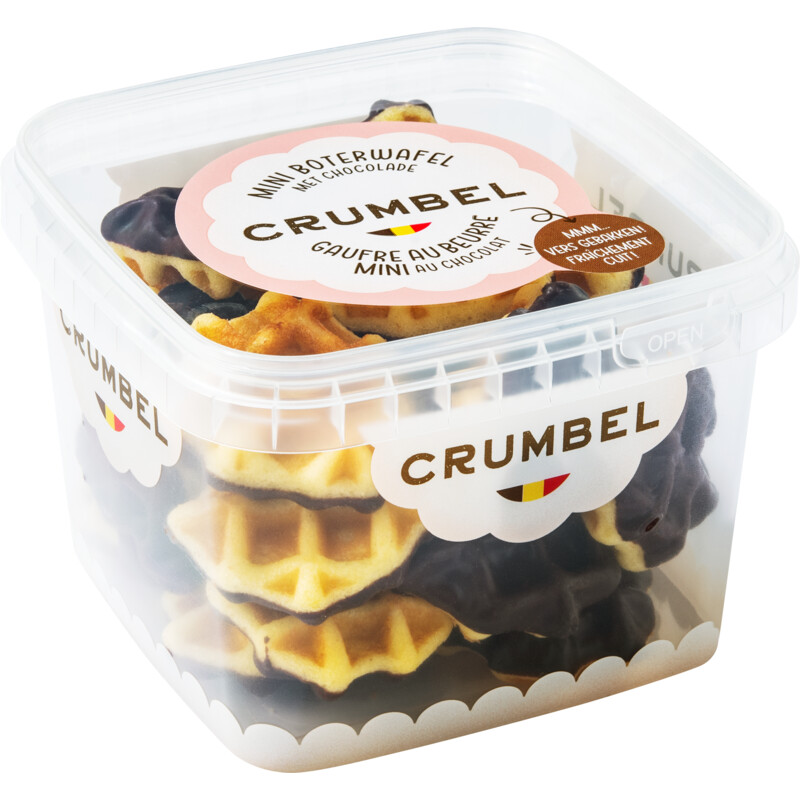 Een afbeelding van Crumbel Mini boterwafels met chocolade bel