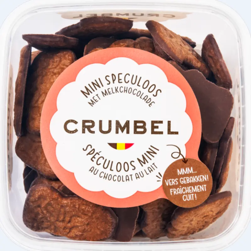 Crumbel Mini speculoos met melk chocolade bel