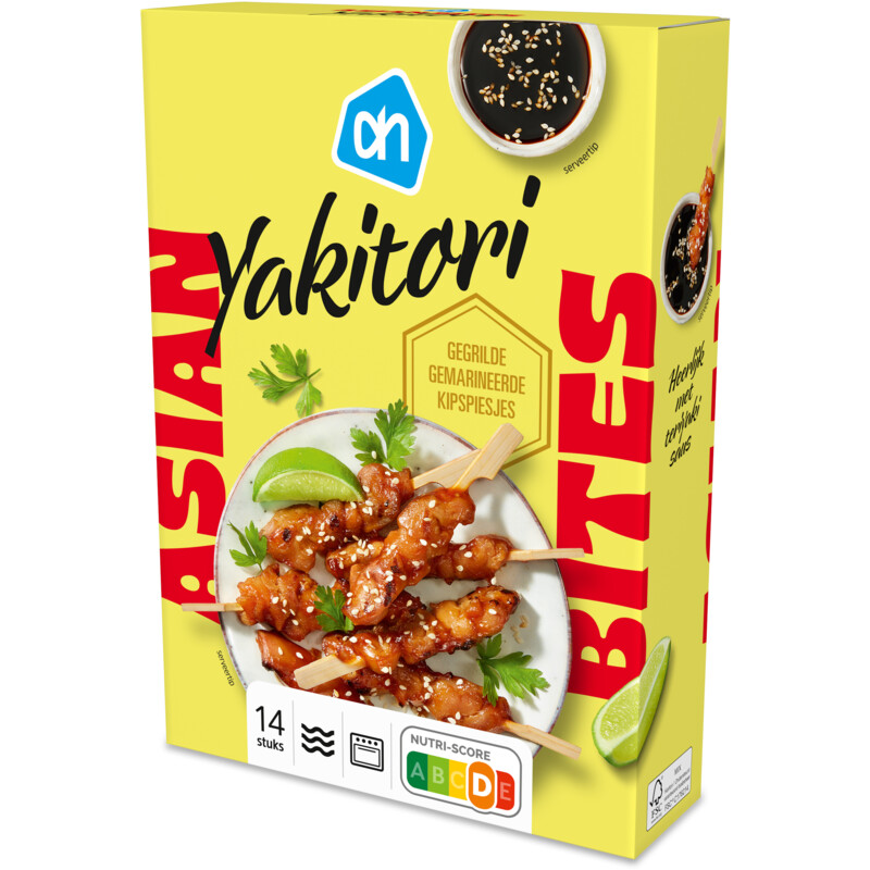 Een afbeelding van AH Wereldse hapjes yakitori kipspiesjes