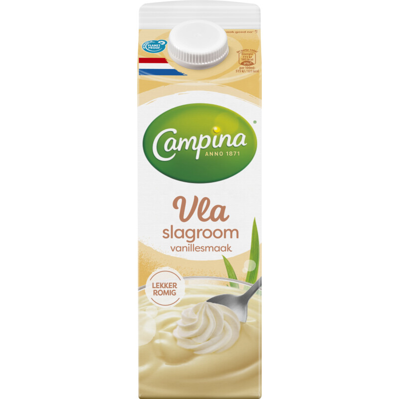 Een afbeelding van Campina Vla slagroom vanille smaak