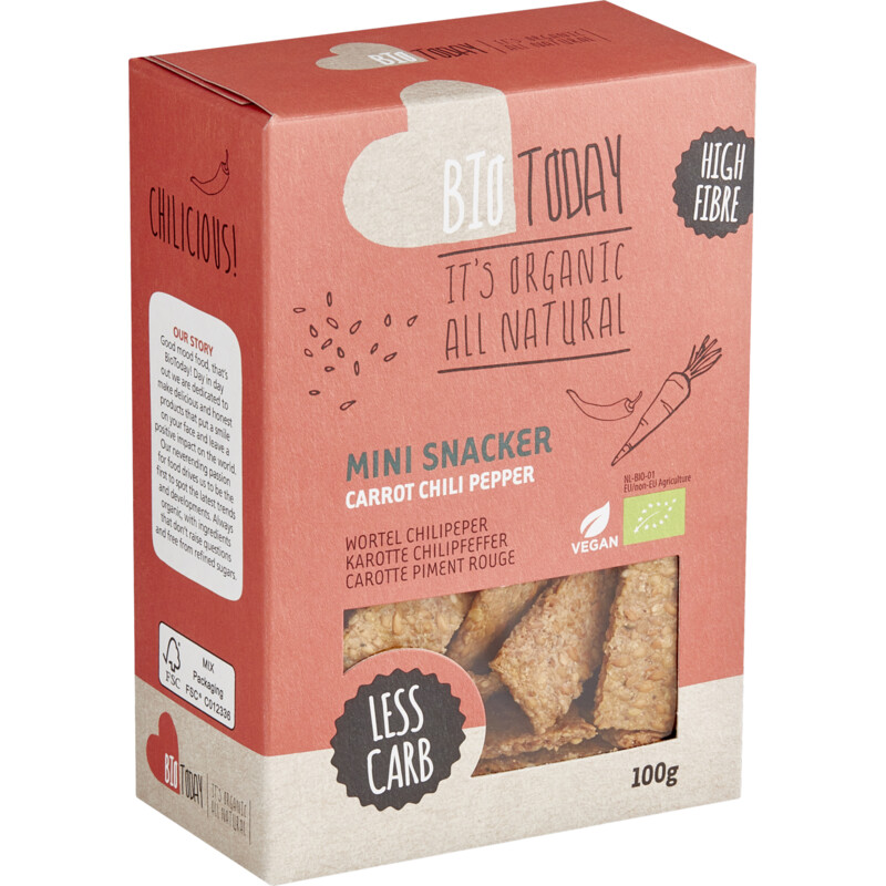 Een afbeelding van BioToday Mini snacker wortel chilipeper