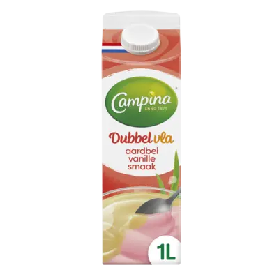 pdp-image-Campina Dubbelvla aardbei vanille smaak