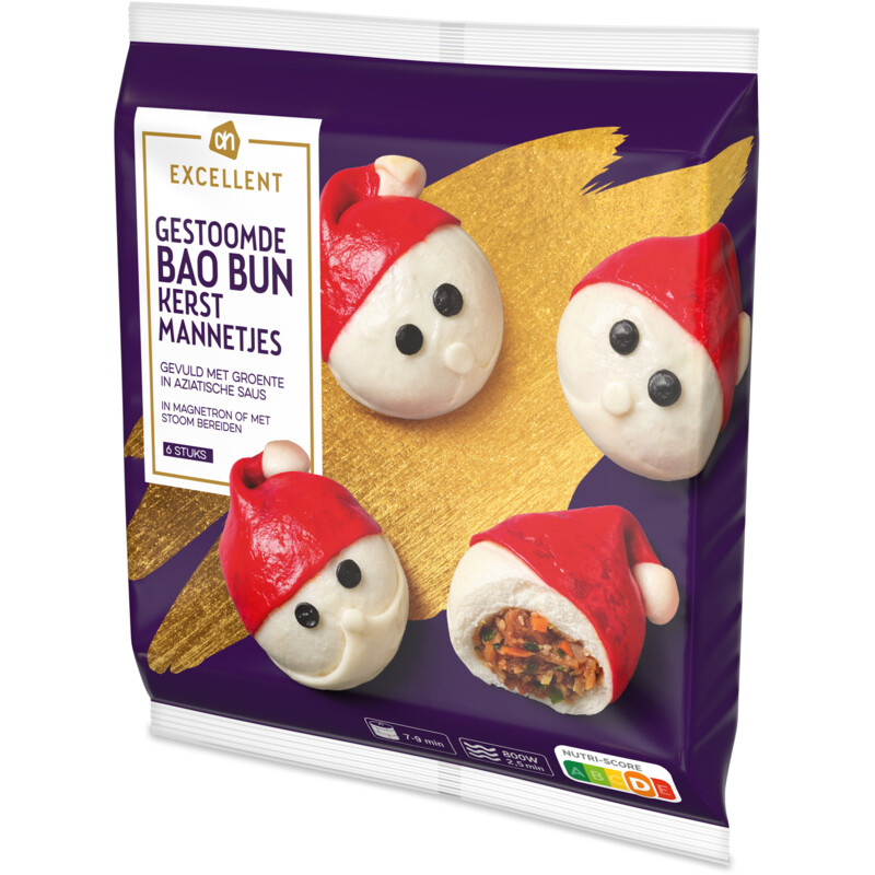 Een afbeelding van AH Excellent Gestoomde bao bun kerstmannetjes