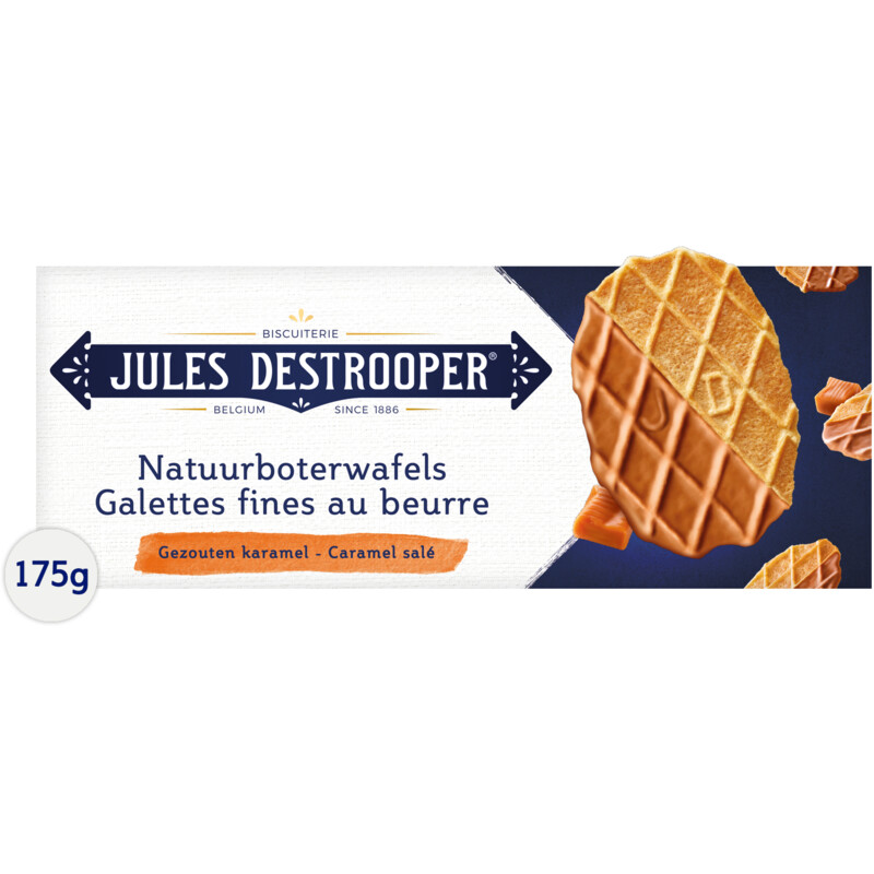 Een afbeelding van Jules Destrooper Natuurboterwafels gezouten karamel