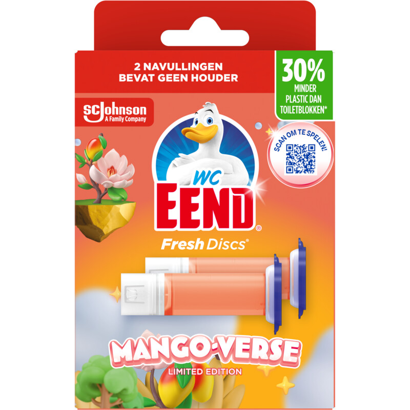 Een afbeelding van WC-Eend Fresh discs mango-verse duo navulling